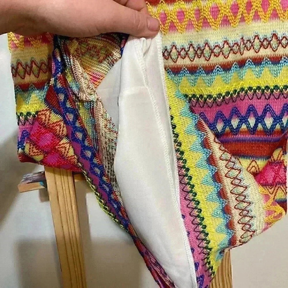 Honey Punch made in the USA crochet rainbow dress small - Picture 6 of 7